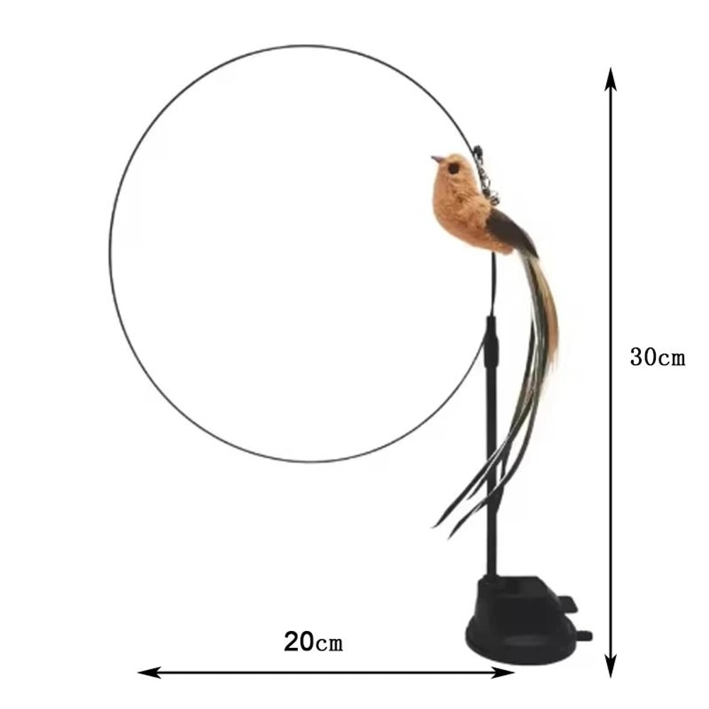 Interactive Suction Cup Feather Cat Toy With Bell Replaceable Teaser Head 5