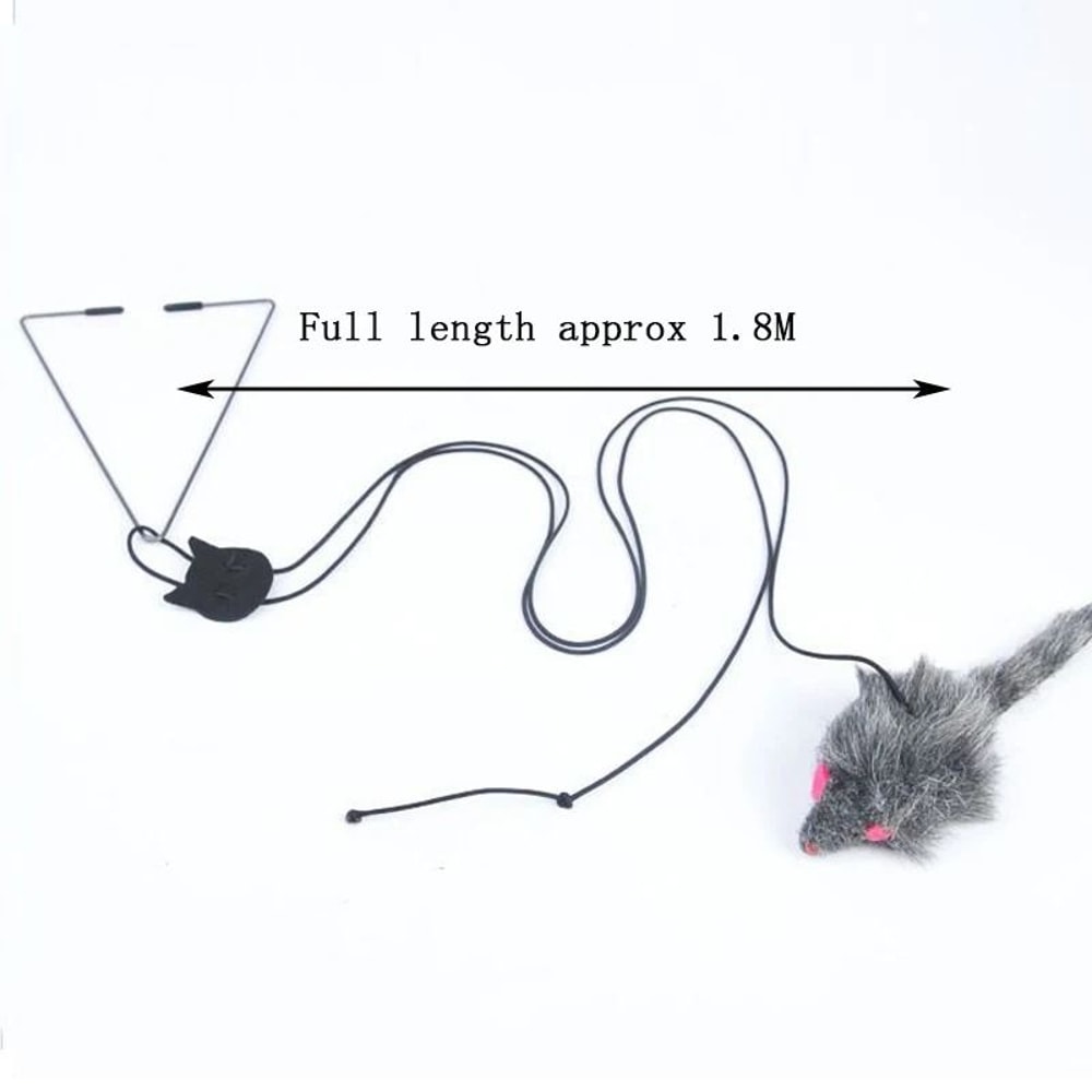 Hanging Door Cat Mouse Toy With Elastic Bungee Plush Teaser 5