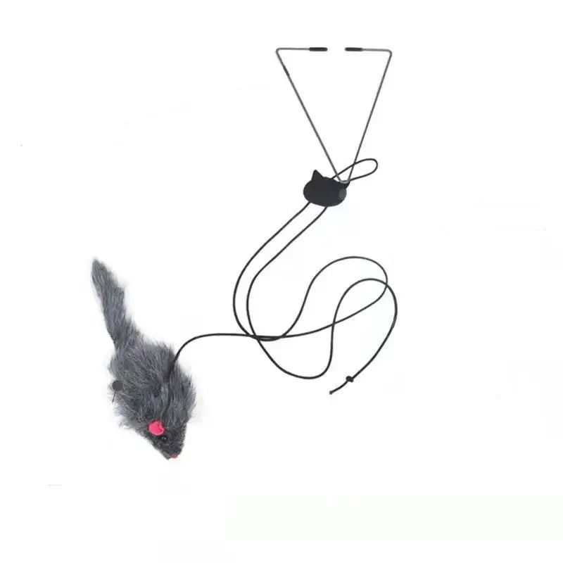 Hanging Door Cat Mouse Toy With Elastic Bungee Plush Teaser 6