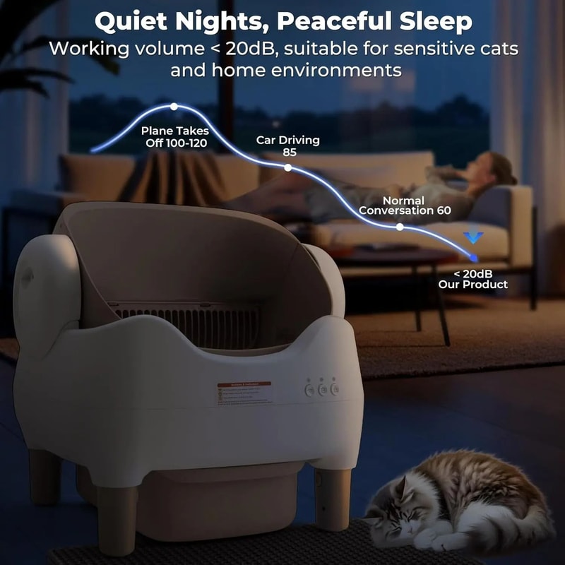 Automatic SelfCleaning Cat Litter Box With App Control Odor Management 1