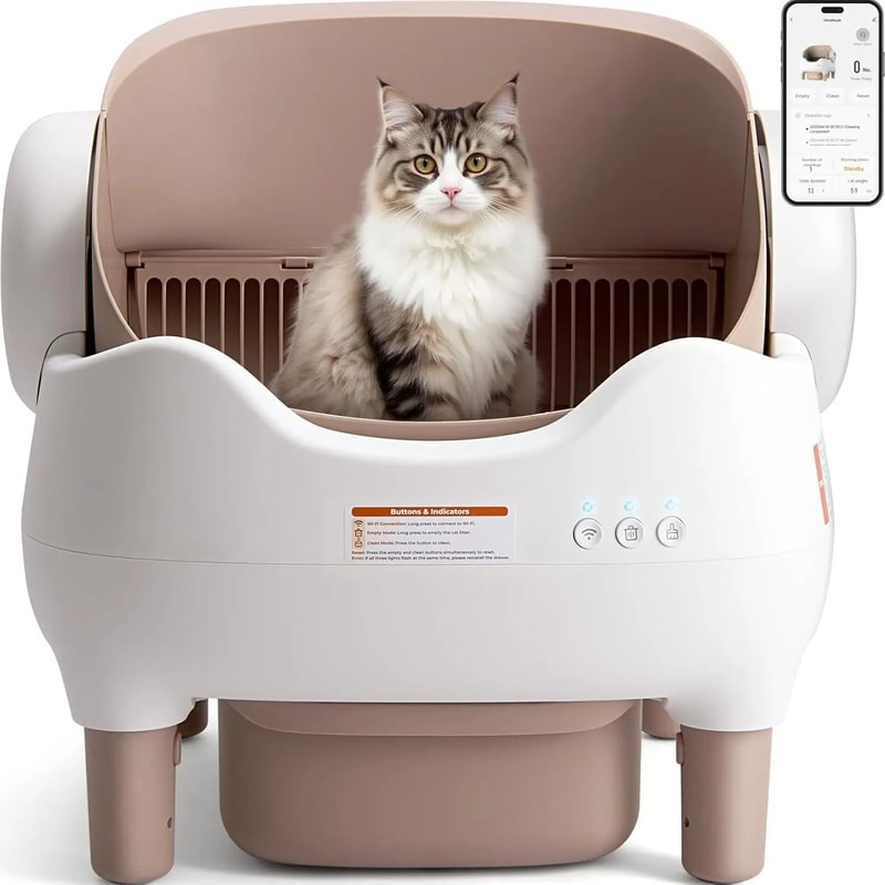 Automatic SelfCleaning Cat Litter Box With App Control Odor Management 6