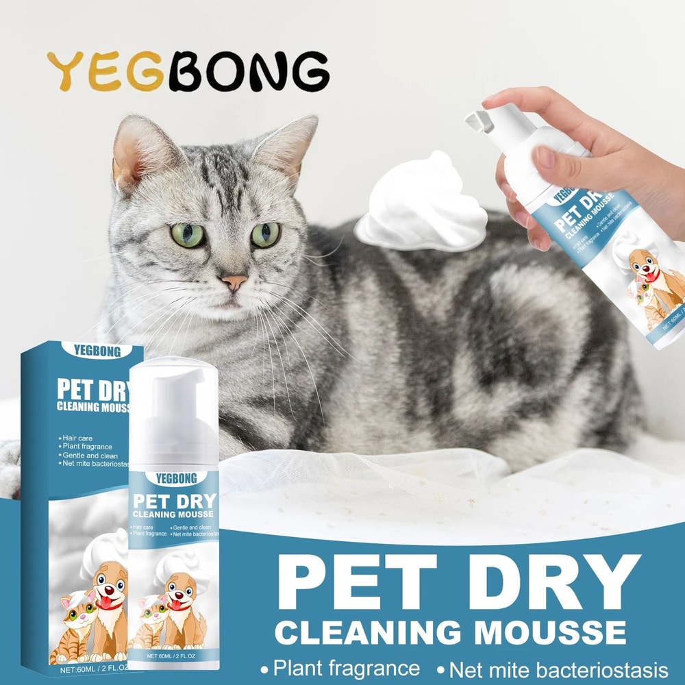 YEGBONG Waterless Pet Dry Shampoo For Dogs Cats Sensitive Skin Formula 0