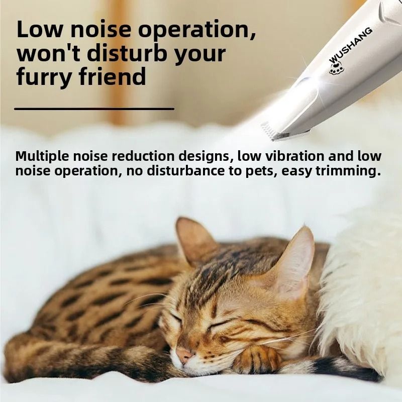 LED Pet Paw Trimmer Grooming Clipper For Dogs Cats Waterproof Low Noise Shaver 1