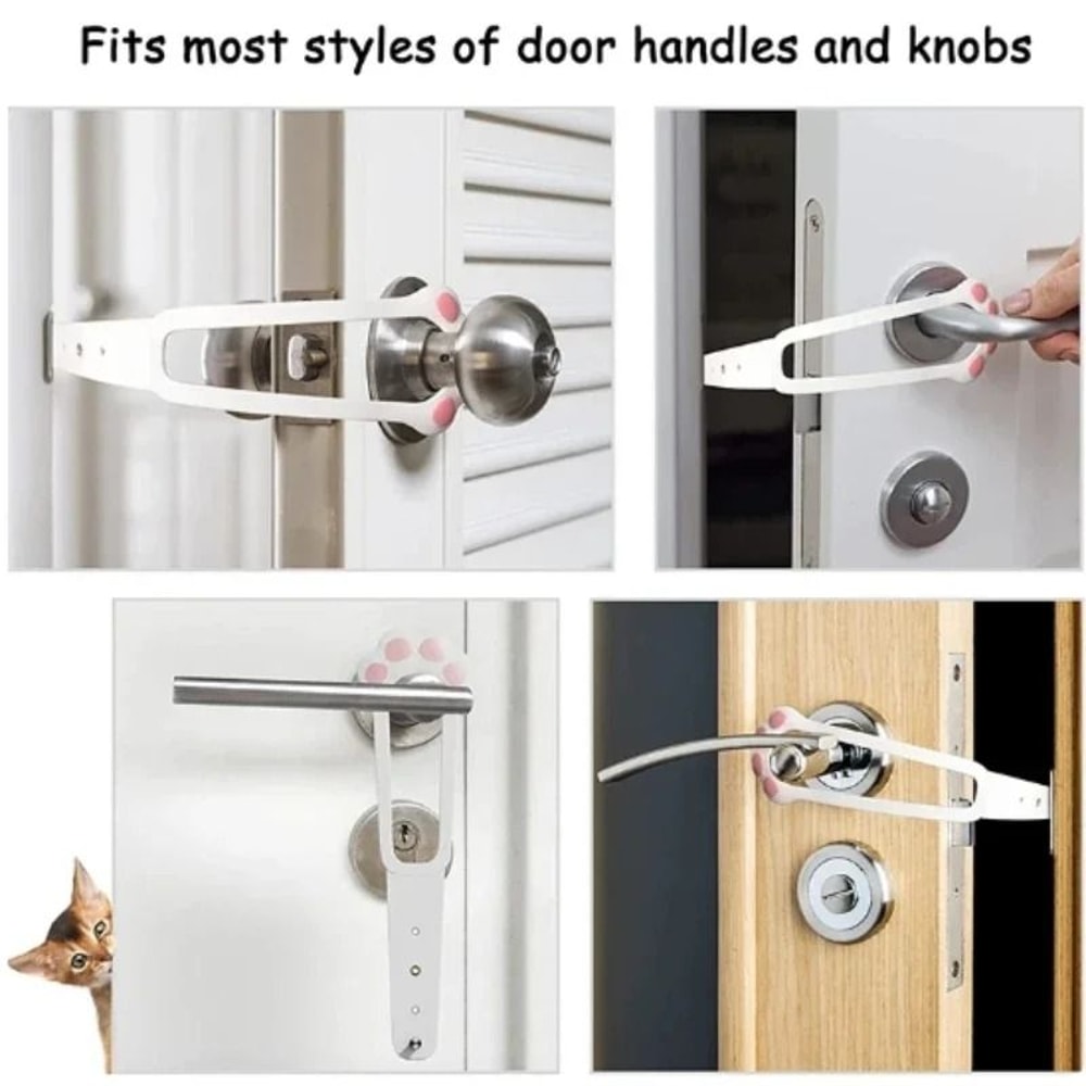 Adjustable Cat Door Latch Strap Keep Dogs Out Flexible Pet Door Stopper 2