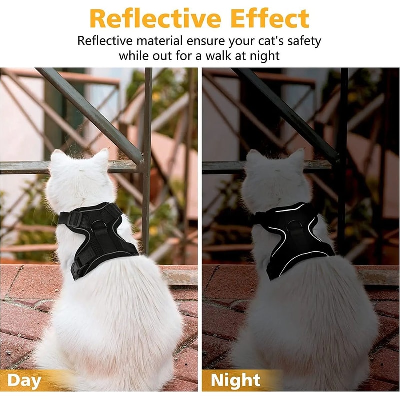 Escape Proof Adjustable Cat Harness Leash Vest For Safe Outdoor Walking 5