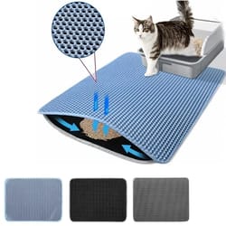 double layer waterproof cat litter mat with non slip honeycomb design