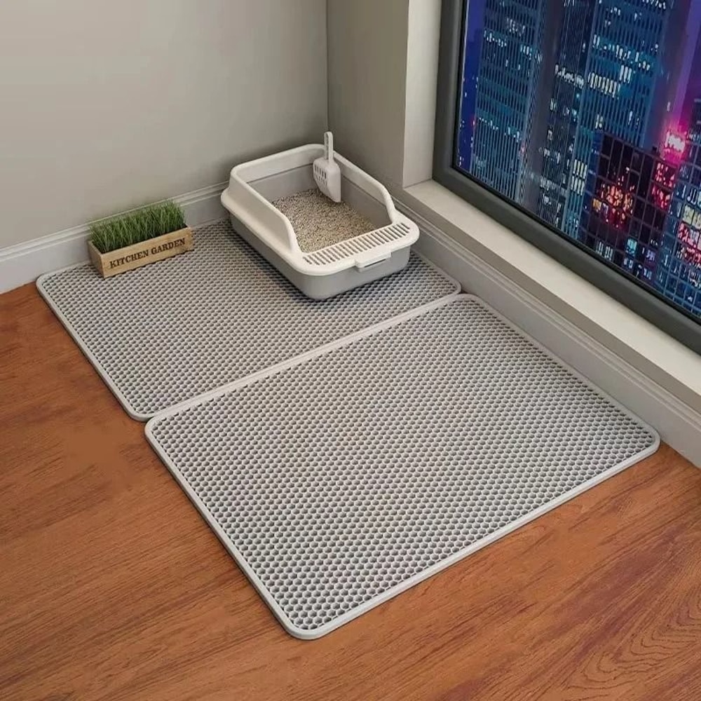 Cat Litter Mat Double Layer Pet Litter Box Waterproof Pet Mat Nonslip Sand Cat Pad Washable Bed Mat 1