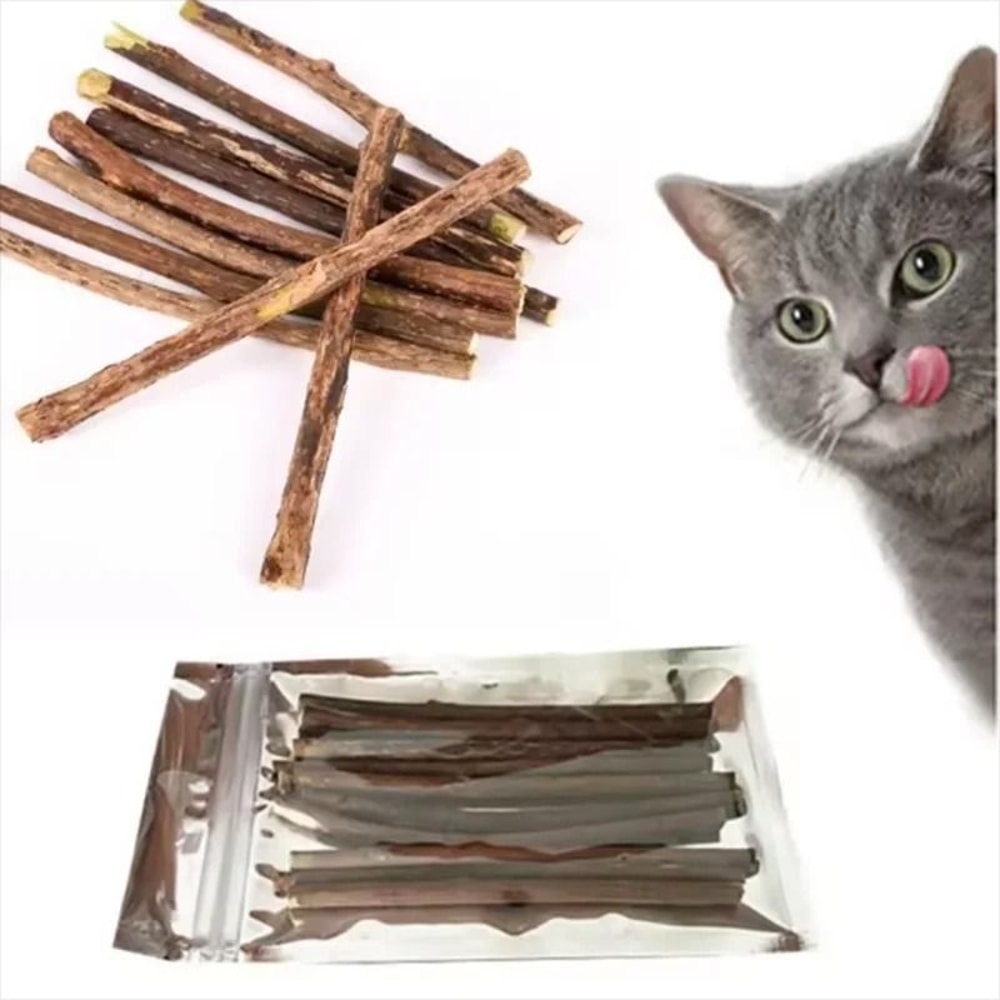 Natural Silvervine Cat Chew Sticks For Dental Care Stress Relief 0