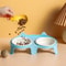Elevated Ceramic Double Cat Bowl Set With Slanted Feeding Design 3