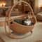 Indoor Hanging Cat Hammock Bed With Rattan Style Basket Cozy Cushion 0