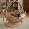 Indoor Hanging Cat Hammock Bed With Rattan Style Basket Cozy Cushion 1