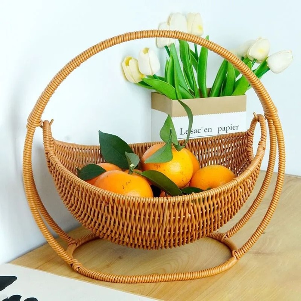 Indoor Hanging Cat Hammock Bed With Rattan Style Basket Cozy Cushion 4