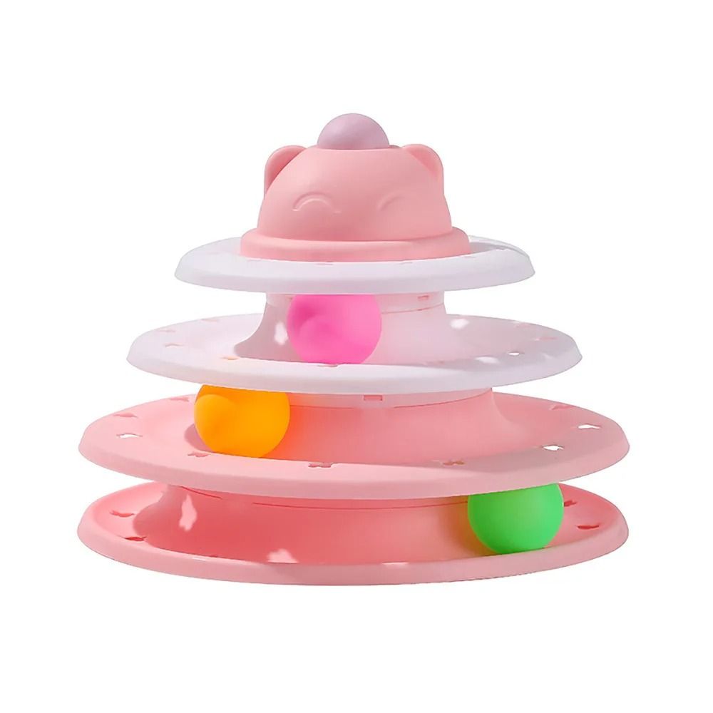 4 Level Interactive Cat Toy Tower Roller Ball Puzzle Track For Indoor Cats 8
