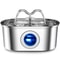 108oz Stainless Steel Cat Water Fountain With LED Light Silent Pump 0