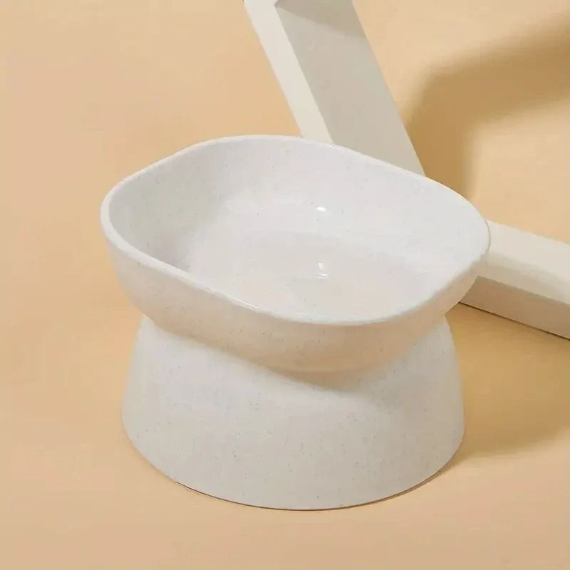 Elevated Anti Rollover Cat Bowl With Neck Protection Wide Opening Design 6