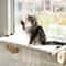 Wooden Frame Cat Window Hammock With Paw Print Design 0