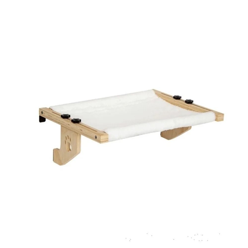 Wooden Frame Cat Window Hammock With Paw Print Design 6