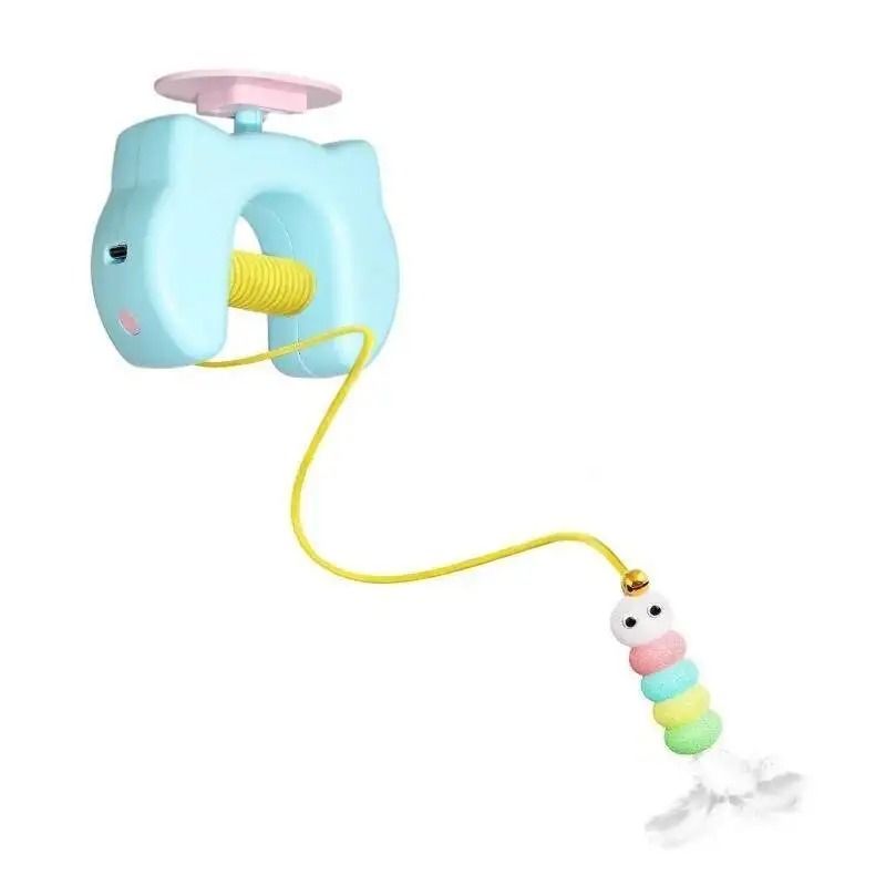 Smart Hanging Door Feather Cat Toy With Auto Swing Ropes 6