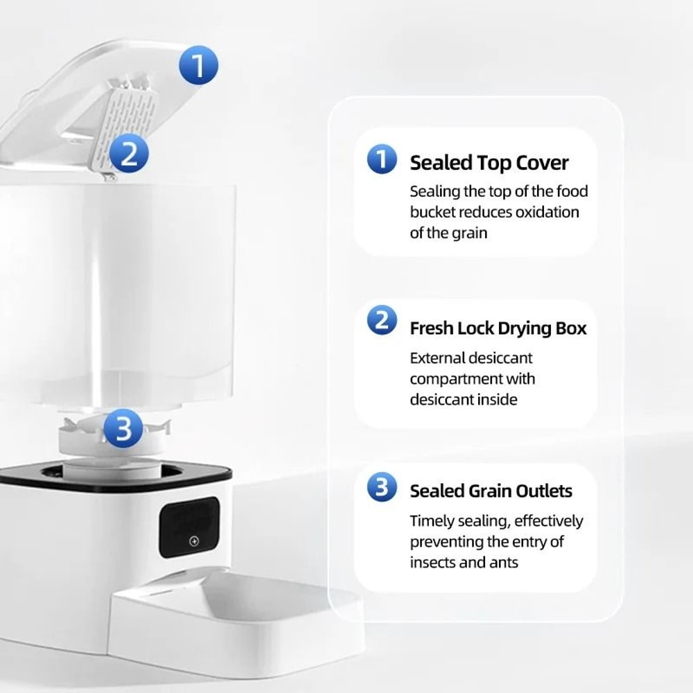 WiFi Automatic Pet Feeder For Two Cats Dogs 3