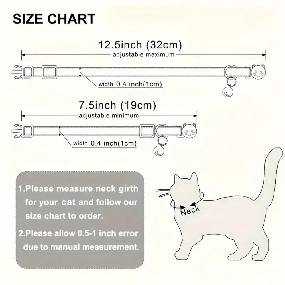 Personalized Plaid Breakaway Cat Collar With Bell ID Tag 5