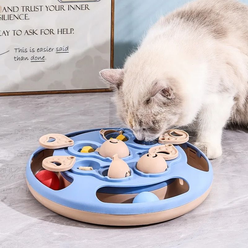 Smart Interactive Cat Puzzle Slow Feeder Turntable Toy 0