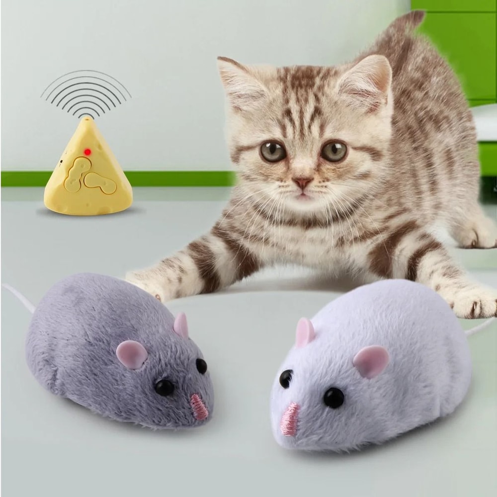 Infrared Remote Control RC Mouse Cat Toy For Interactive Indoor Play 2