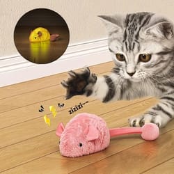 interactive luminous plush mouse cat toy with catnip