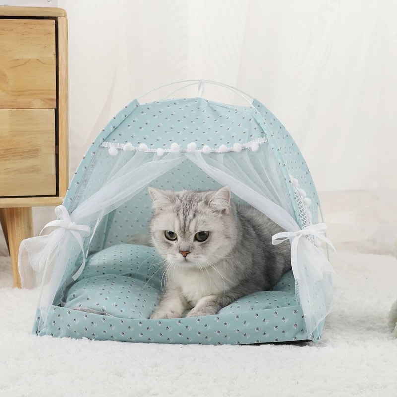 Cozy Plush Pet Tent Bed For Cats Small Dogs 13