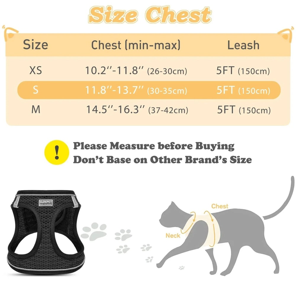 EscapeProof Reflective Cat Harness Leash For Safe Outdoor Walks 6