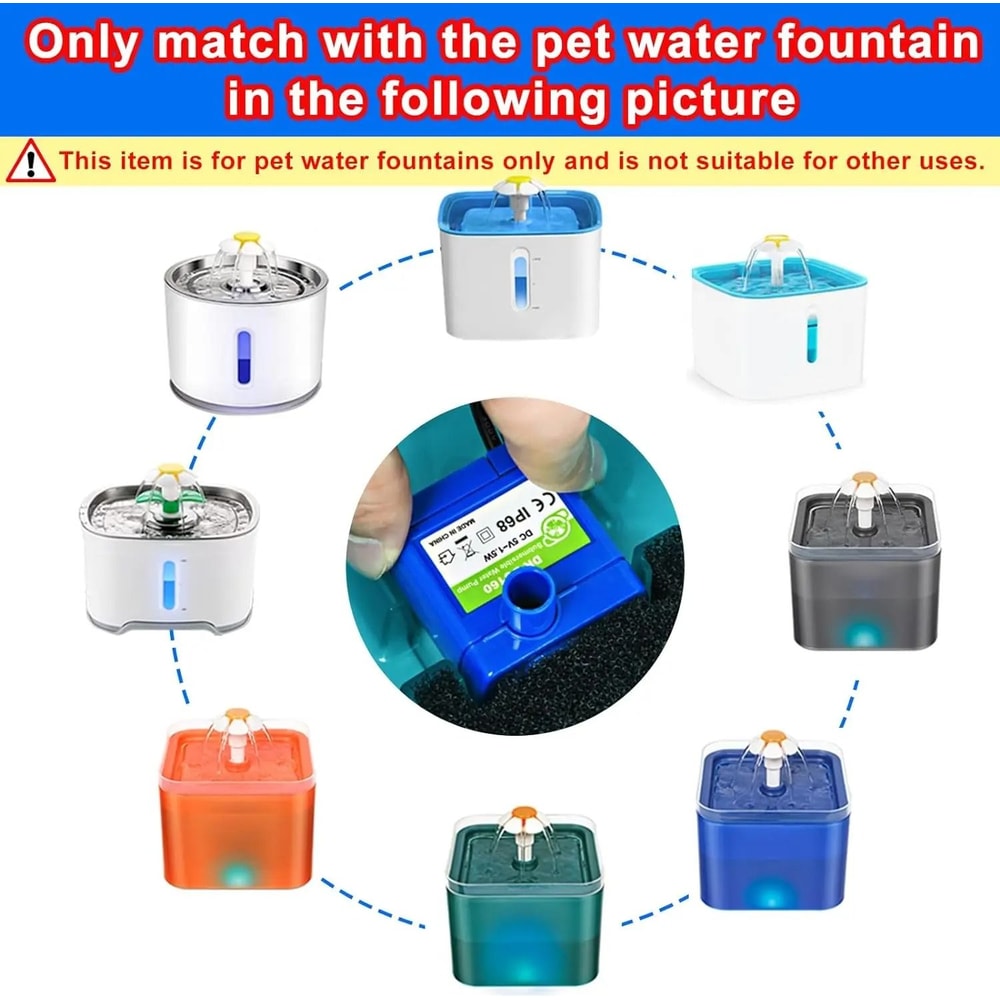 USB LED Cat Water Fountain Replacement Pump Motor 5