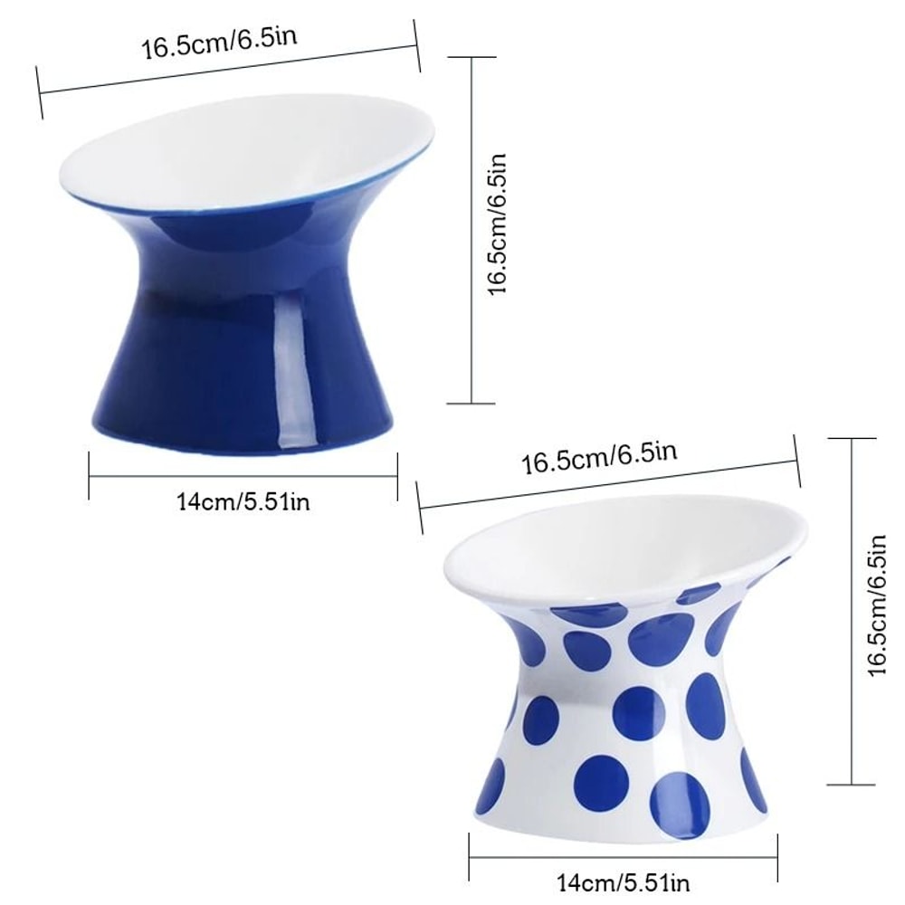 Elevated Ceramic Cat Dog Bowls With AntiTip Base 2