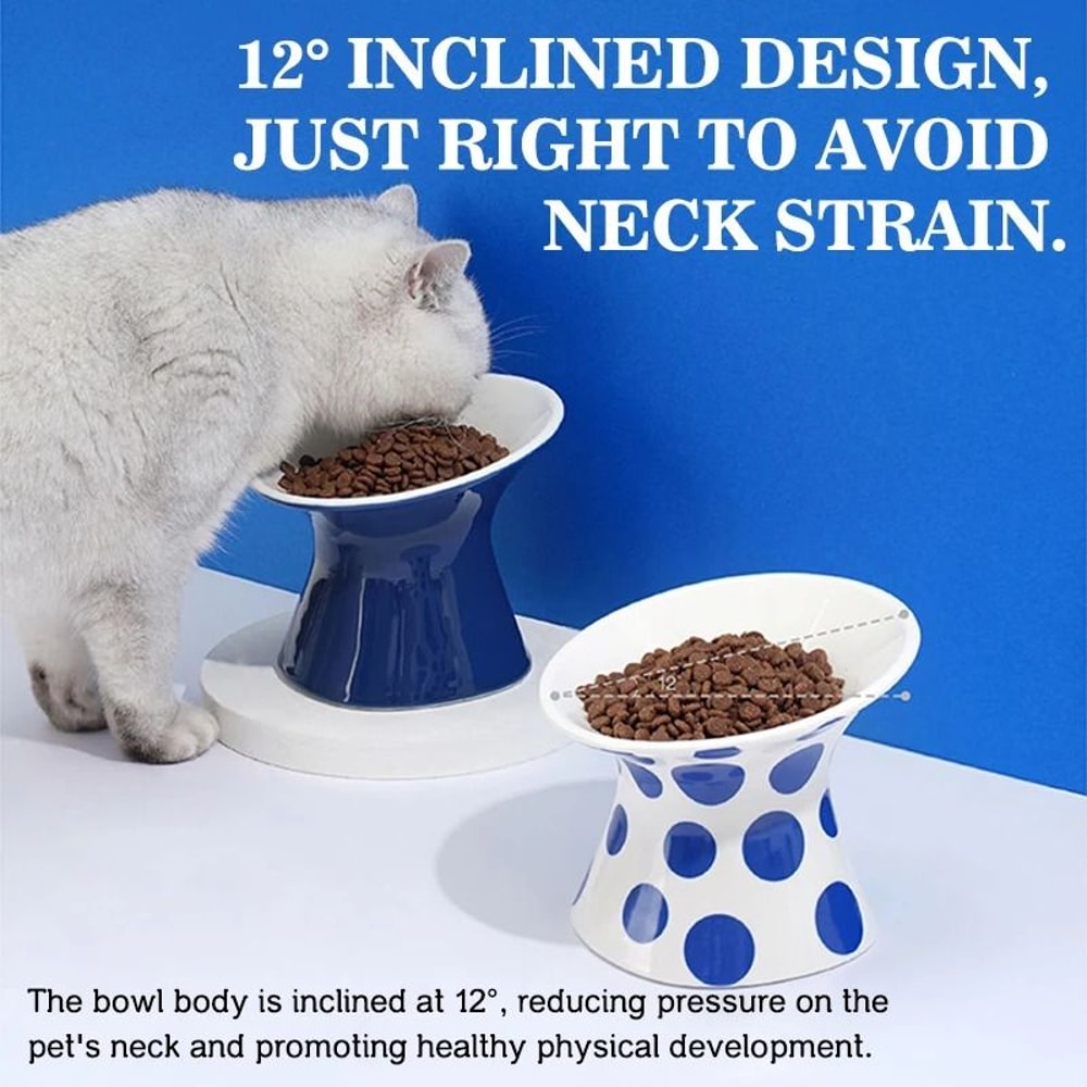 Elevated Ceramic Cat Dog Bowls With AntiTip Base 3
