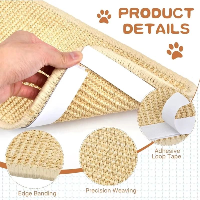 Natural Sisal Cat Scratcher Mat For Floors Couches Carpets 2