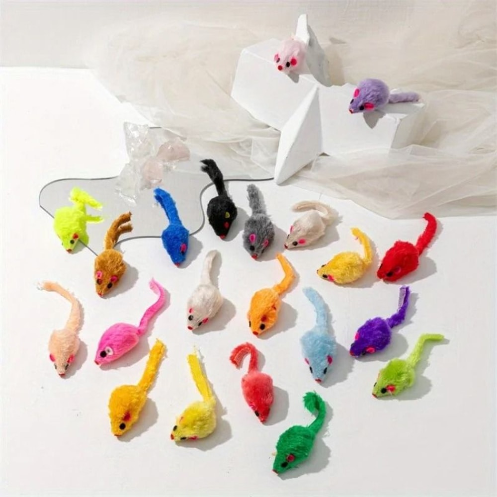 25Piece Plush Mouse Cat Toys Set For Interactive Indoor Play 1