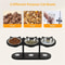 Elevated 3 Bowl Cat Feeding Station With Solid Wood Stand Stainless Steel Bowls 2