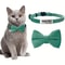 Personalized Cat Bow Tie Collar With Engraved ID Tag Bell Adjustable Soft Polyester Pet Collar 9