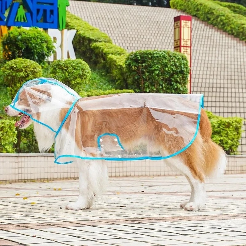 Transparent Waterproof Dog Raincoat With Hood Windproof Reflective Pet Rain Jacket For XS8XL Dogs 11