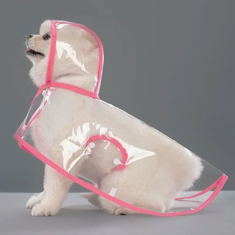 Transparent Waterproof Dog Raincoat With Hood Windproof Reflective Pet Rain Jacket For XS8XL Dogs 8