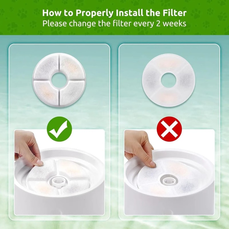 OYES Cat Water Fountain Filters Replacement Pack Multi Filtration Activated Carbon Fountain Filter 3