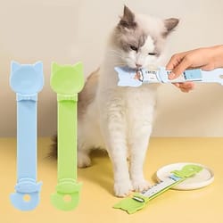 mess free cat treat spoon feeder for lickable wet food | long handle squeeze dispensing spoon