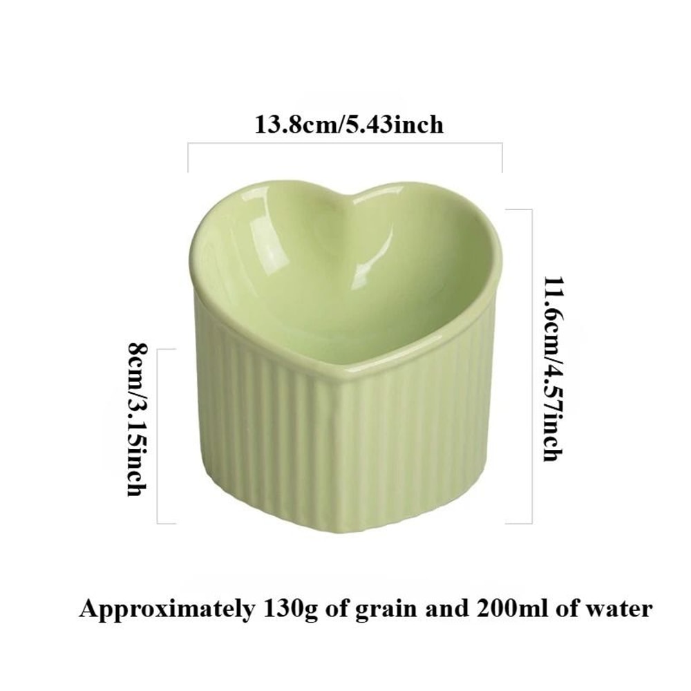Elevated Slanted Ceramic Cat Bowl With Stand AntiTip Neck Protection Feeding Dish For Cats Small 5