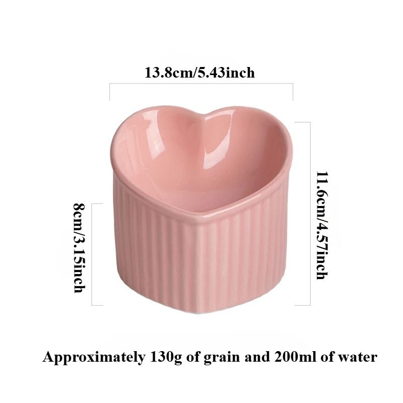 Elevated Slanted Ceramic Cat Bowl With Stand AntiTip Neck Protection Feeding Dish For Cats Small 6