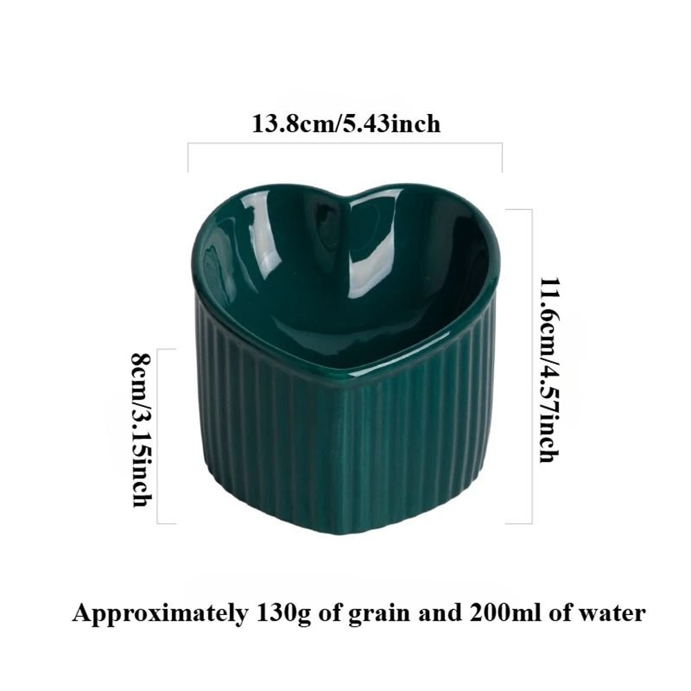 Elevated Slanted Ceramic Cat Bowl With Stand AntiTip Neck Protection Feeding Dish For Cats Small 9