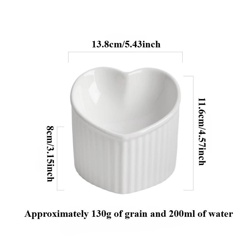 Elevated Slanted Ceramic Cat Bowl With Stand AntiTip Neck Protection Feeding Dish For Cats Small 8