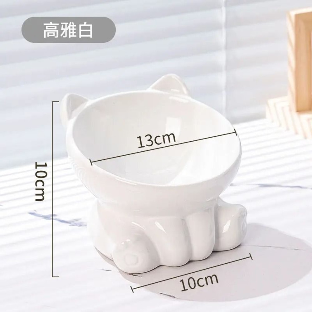 Elevated Ceramic Cat Bowl With Stand Diagonal Neck Protection Feeding Bowl For Cats Small Dogs 6
