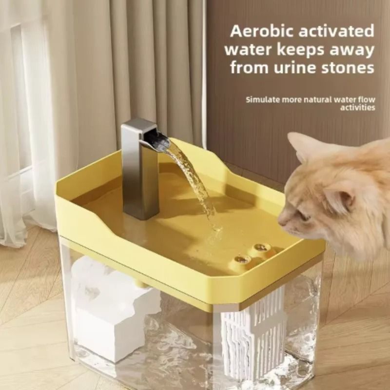 Transparent USB Cat Water Fountain With Auto Filter Anti Dry Protection Quiet Recirculating Pet W 1