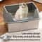 Large Stainless Steel Cat Litter Box With Lid Scoop High Side Leakproof Non Stick Litter Tray 3