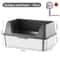 Large Stainless Steel Cat Litter Box With Lid Scoop High Side Leakproof Non Stick Litter Tray 4