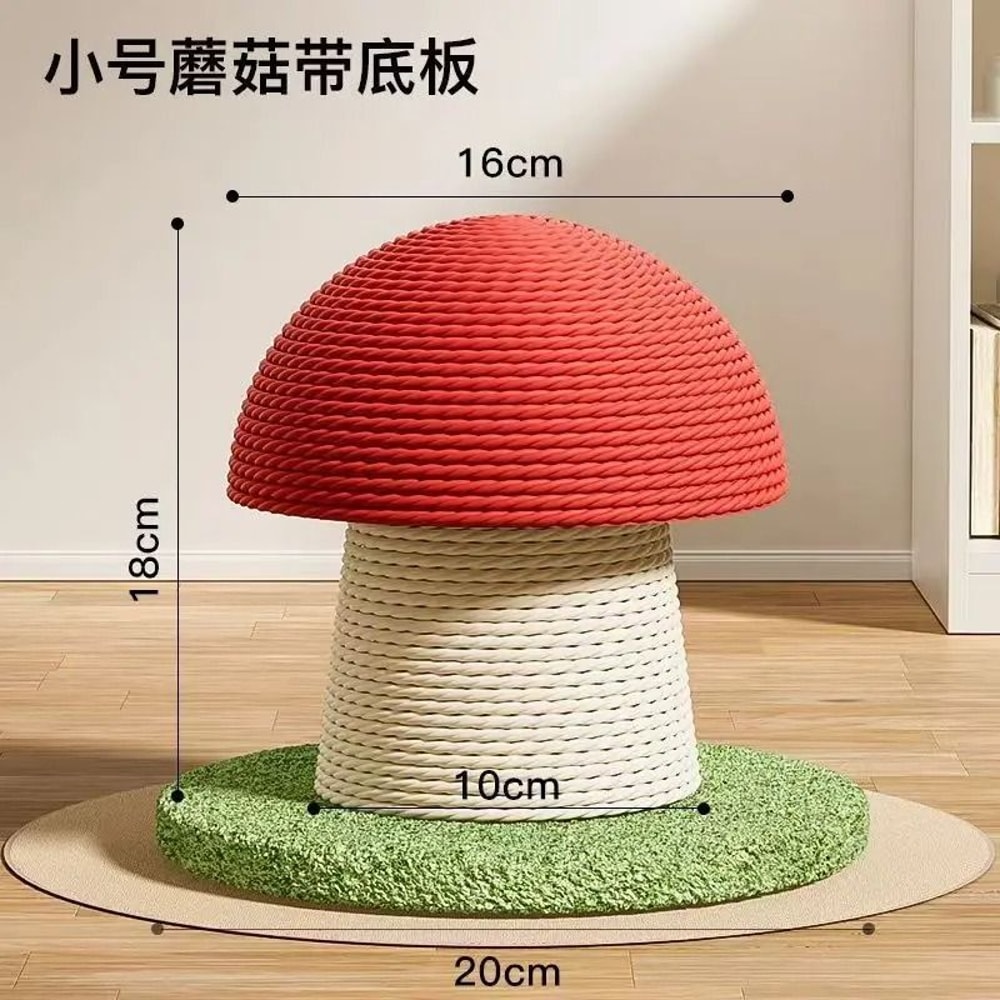 Cute Mushroom Cat Scratching Post With Sisal Rope Carrot Hemp Rope Cat Scratch Toy 1