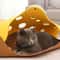 Collapsible Felt Cat Tunnel Bed Play Nest Interactive Pom Pom Kitten Tube Toy House 4